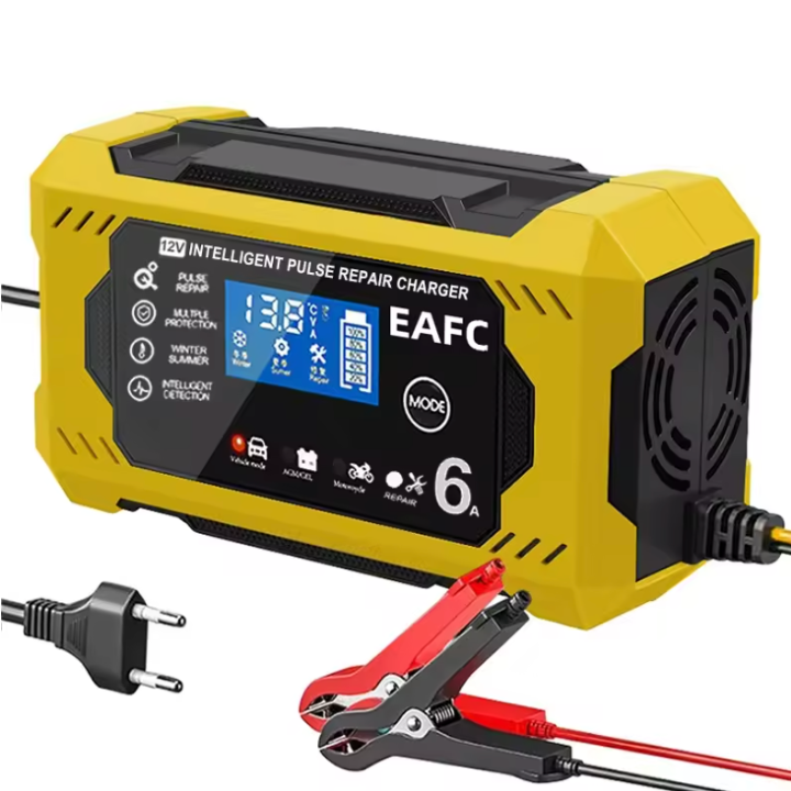 Intelligentes Auto-Batterieladegerät 12V/24V - LCD-Anzeige & Automatischer Schutz