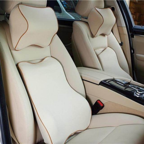 自動車用サポートクッション – 背中と首のサポート