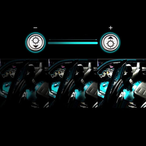 LED osvětlení atmosféry do auta – Vícebarevná světla reagující na zvuk