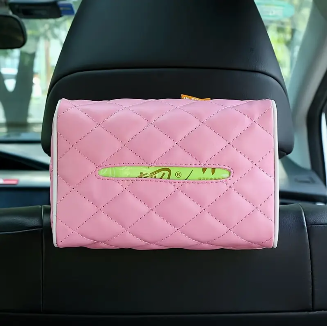 Cutie de șervețele auto din piele PU – Fixare pe parasolar sau pe tetiere