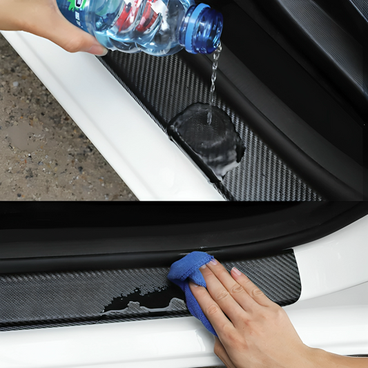 Autocollant De Protection De Porte — Finition Fibre De Carbone Durable