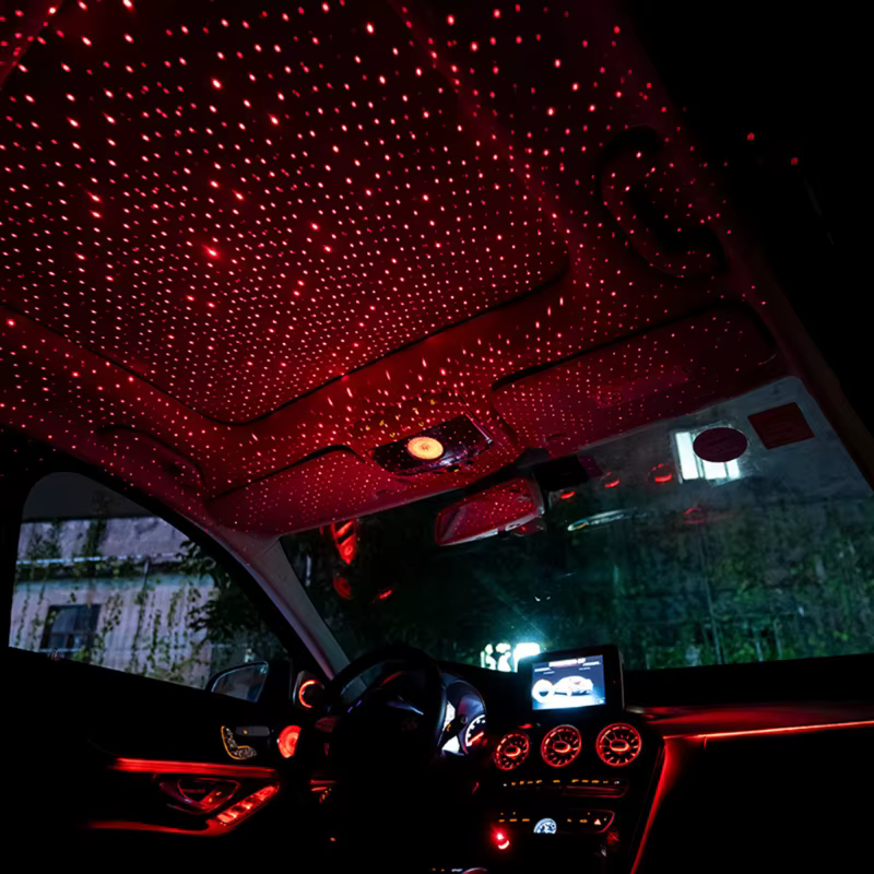 LED-valot Tähtitaivas Auton Katolle — Taianomainen Yöilme 