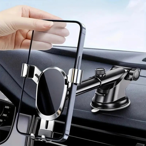 Soporte de Teléfono para Coche Ajustable — Instalación Fácil y Estable 