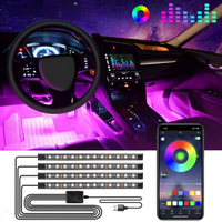 LED Ambient Bil Lys – Multifarvede Lys Reaktive Til Lyd 