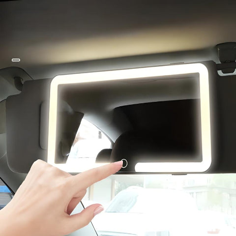 مرآة سيارة مع إضاءة LED - مستويات سطوع قابلة للتعديل 