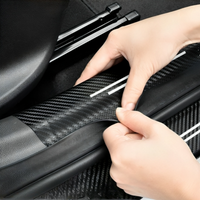 Autocollant De Protection De Porte — Finition Fibre De Carbone Durable