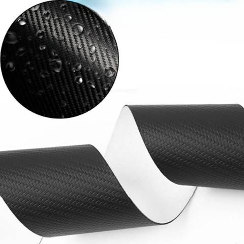 Autocollant De Protection De Porte — Finition Fibre De Carbone Durable