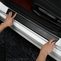 Autocollant De Protection De Porte — Finition Fibre De Carbone Durable