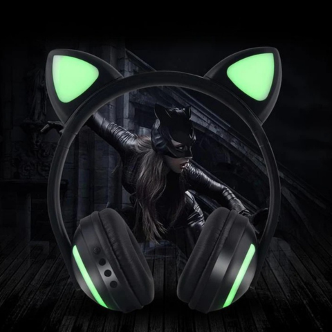Căști luminoase Bluetooth Cat Ears - ascultare confortabilă și stil original