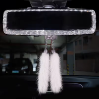 Universal Rhinestone Rearview Mirror — Quick Installation & Luxurious Effect 