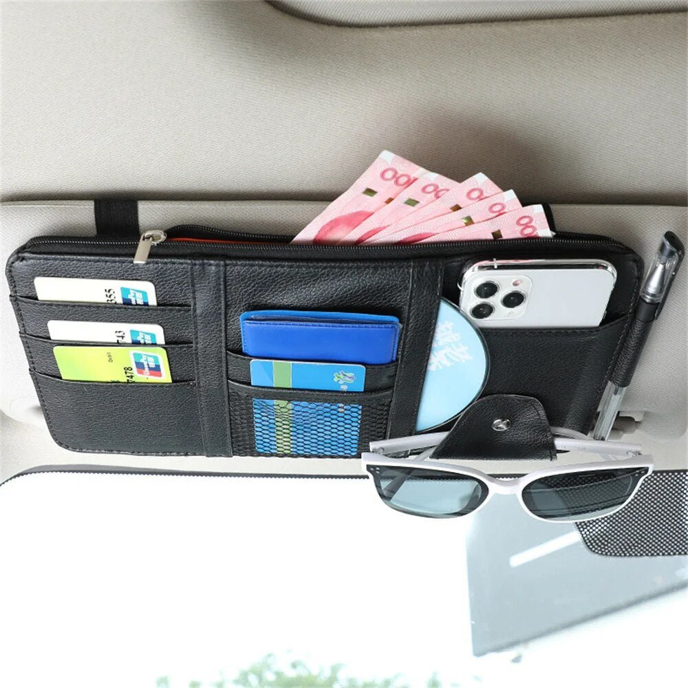 Organizador de Auto para Parasol — Mantenga Sus Accesorios al Alcance de la Mano 